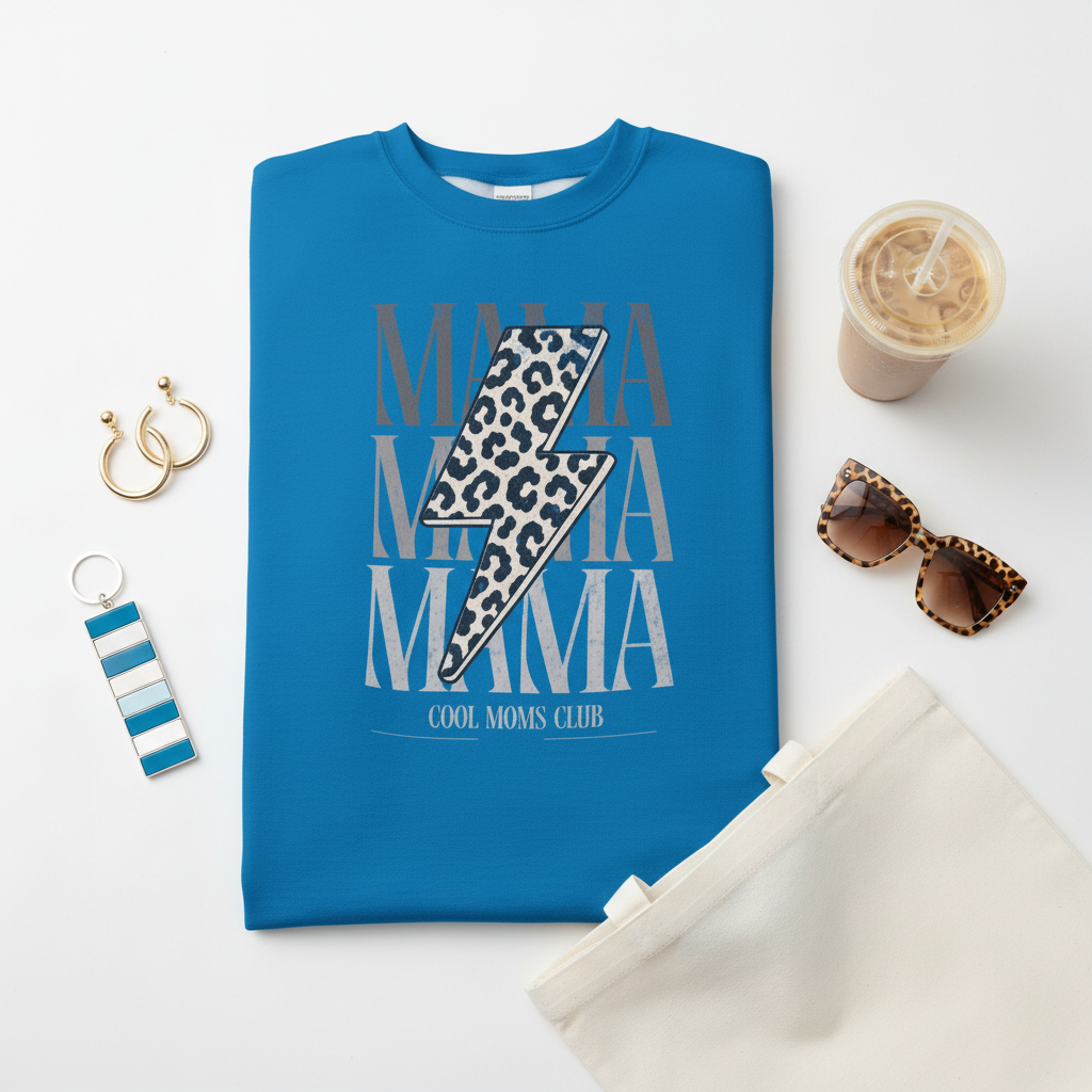 Mama Lightning Bolt Sweatshirt Flat Lay