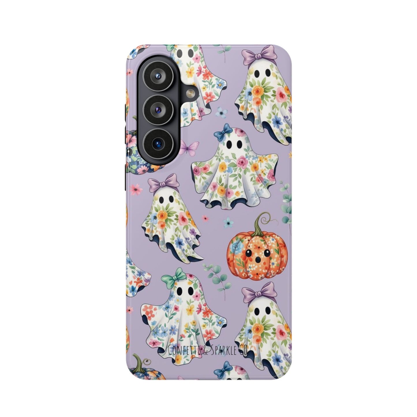 Cute Floral Ghosts Magnetic Impact Phone Case — Pumpkin Halloween iPhone Cover