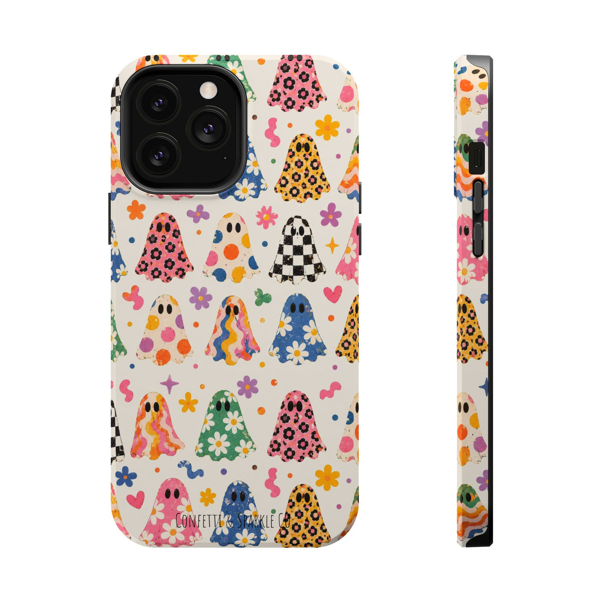 Cute Patterned Ghost Phone Case – Magnetic Impact-Resistant Case