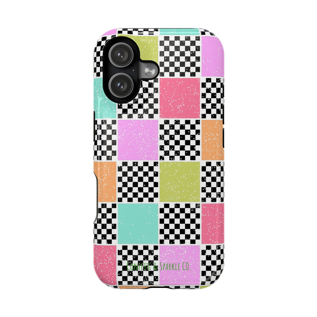 Checkerboard Pastel Phone Case – Magnetic Impact-Resistant