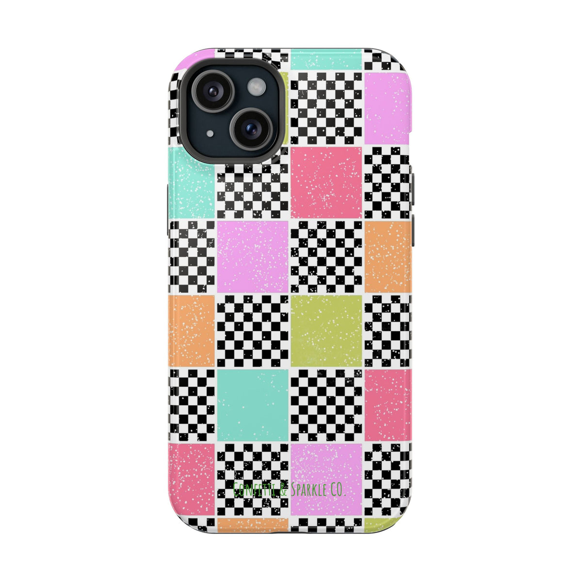 Checkerboard Pastel Phone Case – Magnetic Impact-Resistant
