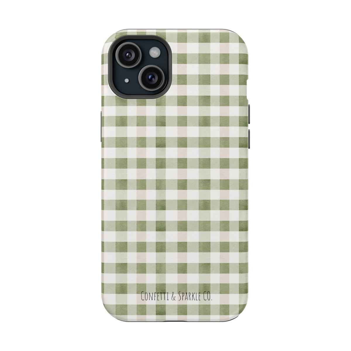 Green Gingham Magnetic Impact Phone Case