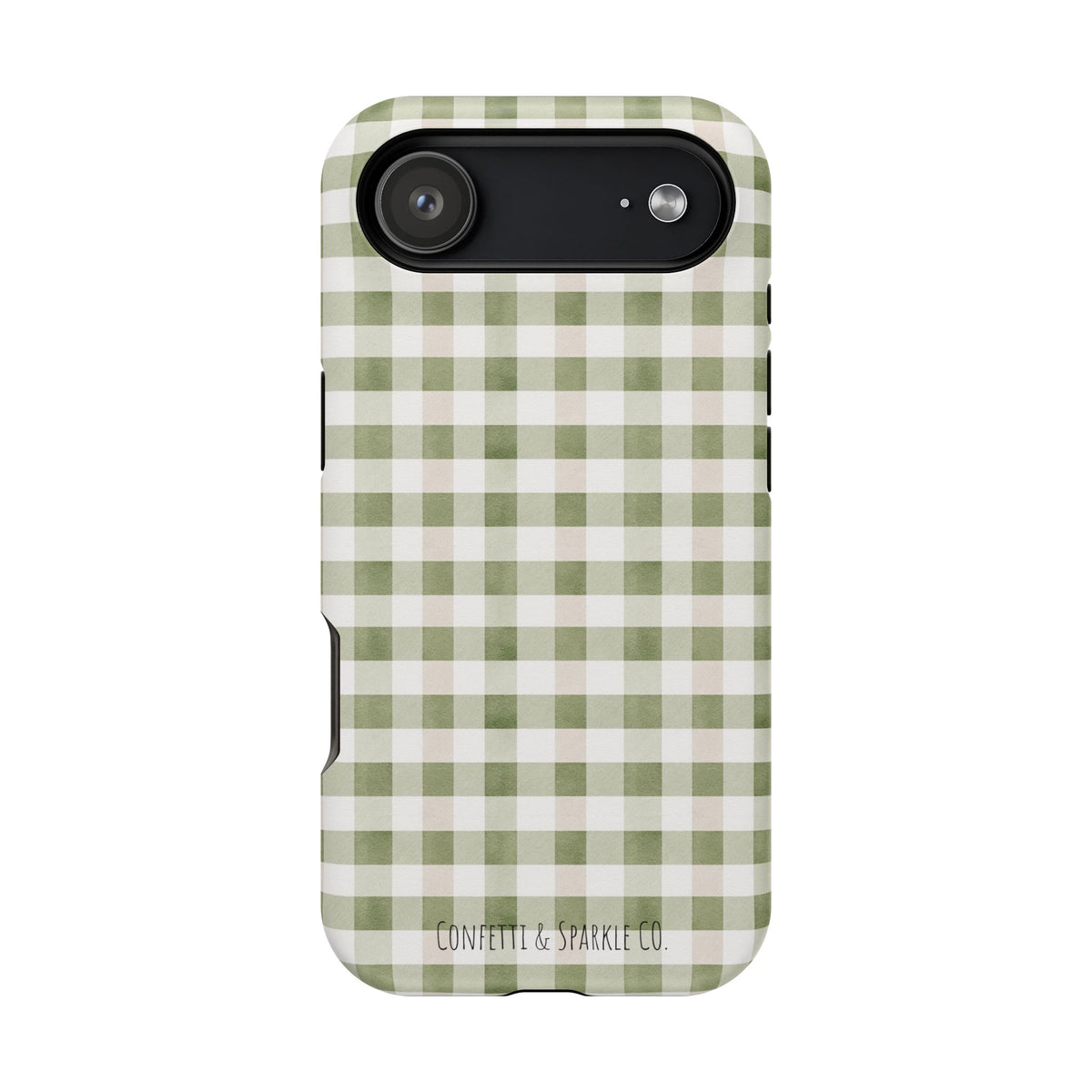 Green Gingham Magnetic Impact Phone Case