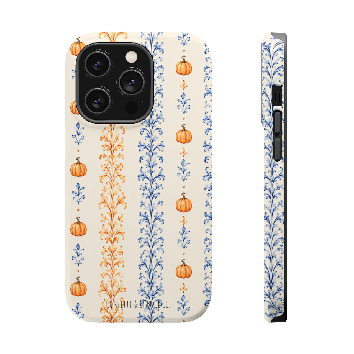 Pumpkin Vine Pattern Magnetic Impact Phone Case