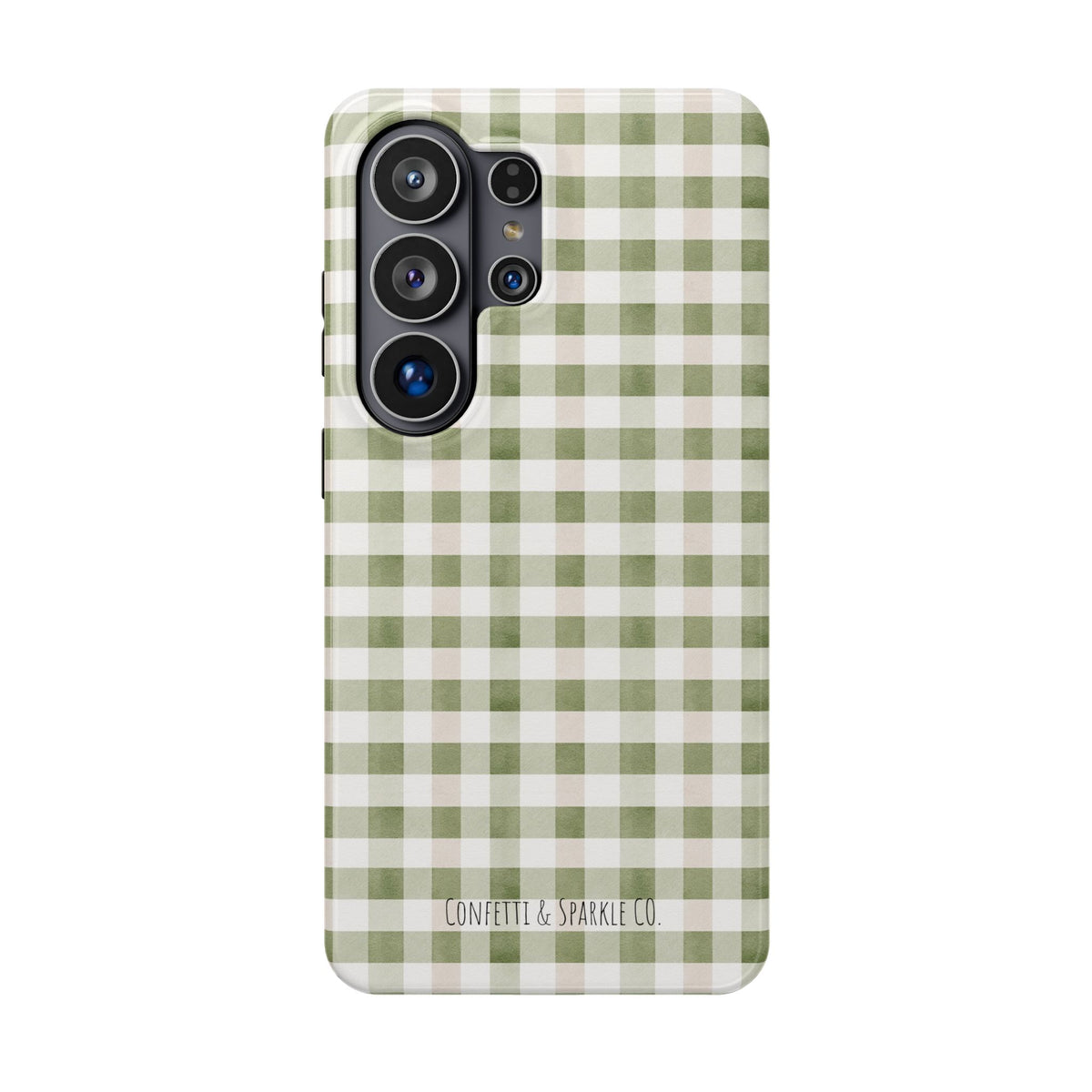 Green Gingham Magnetic Impact Phone Case