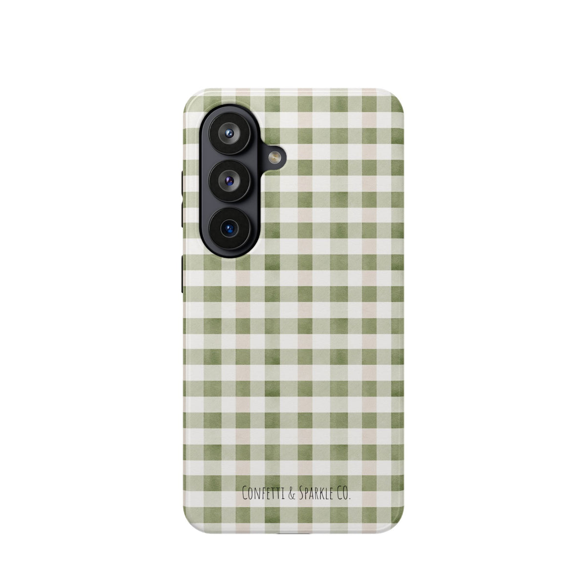 Green Gingham Magnetic Impact Phone Case