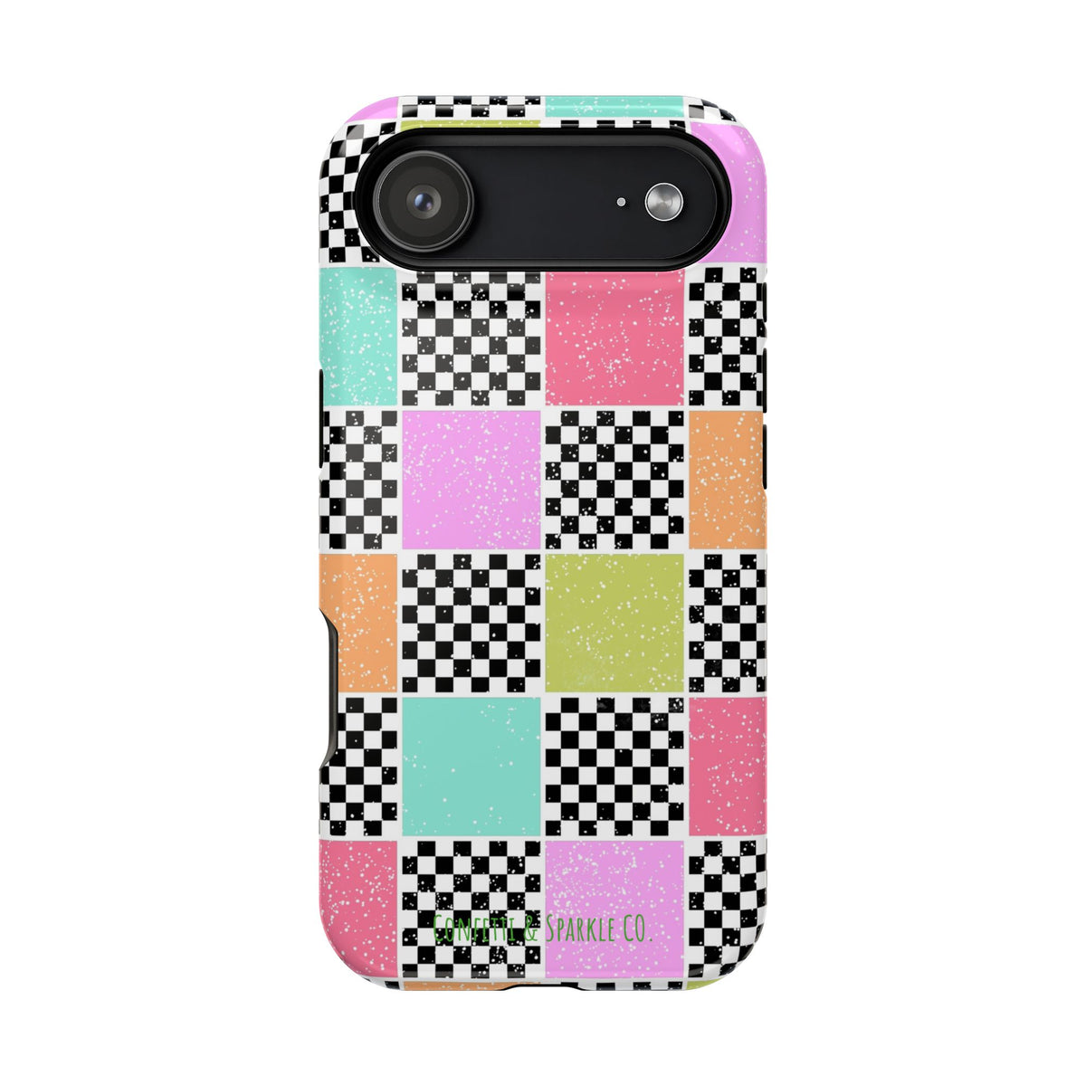 Checkerboard Pastel Phone Case – Magnetic Impact-Resistant