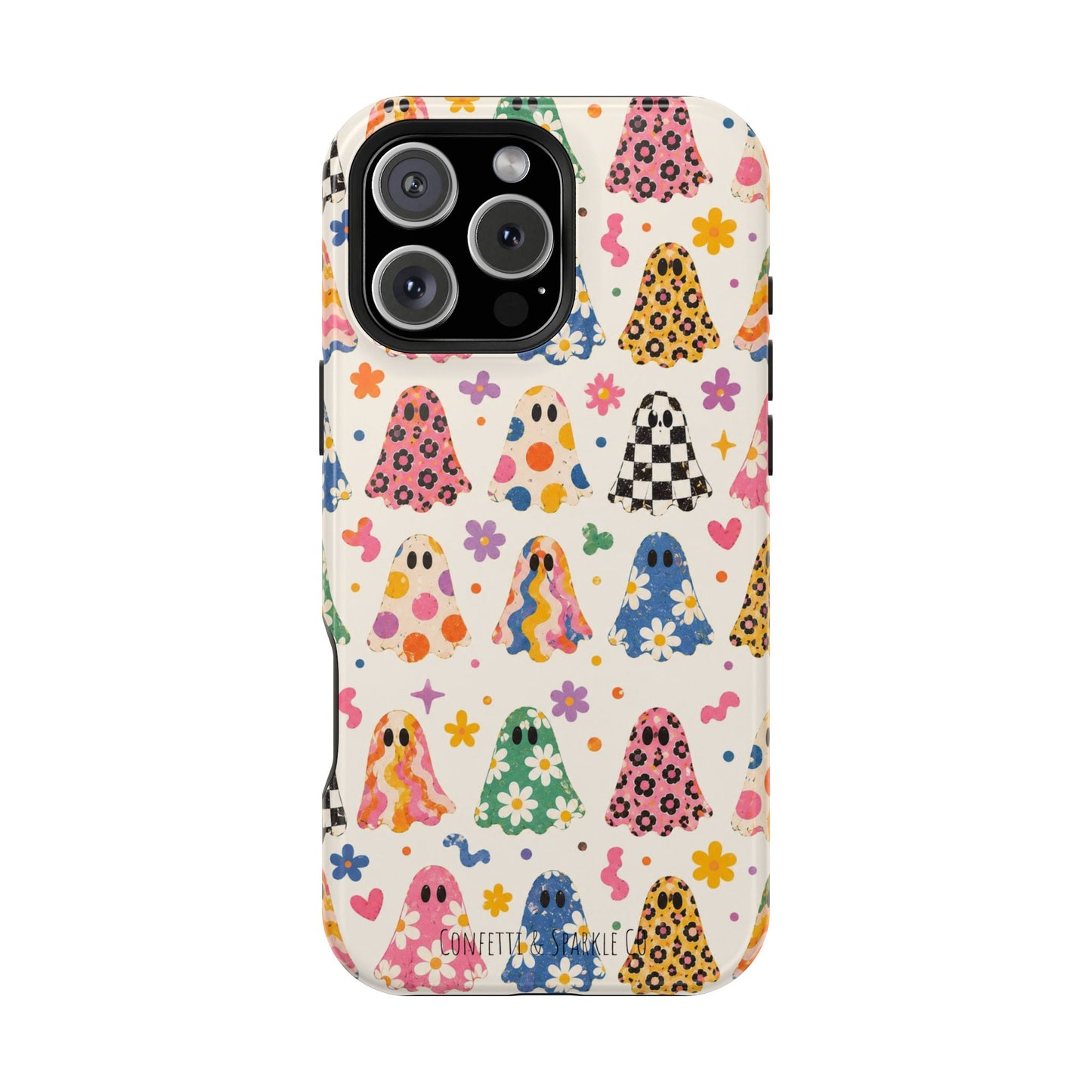 Cute Patterned Ghost Phone Case – Magnetic Impact-Resistant Case
