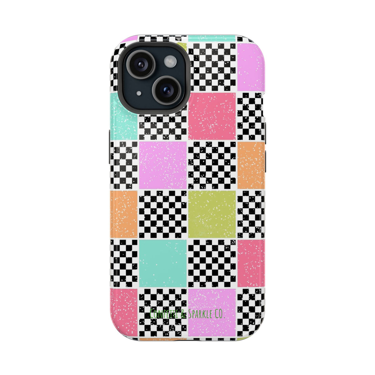 Checkerboard Pastel Phone Case – Magnetic Impact-Resistant