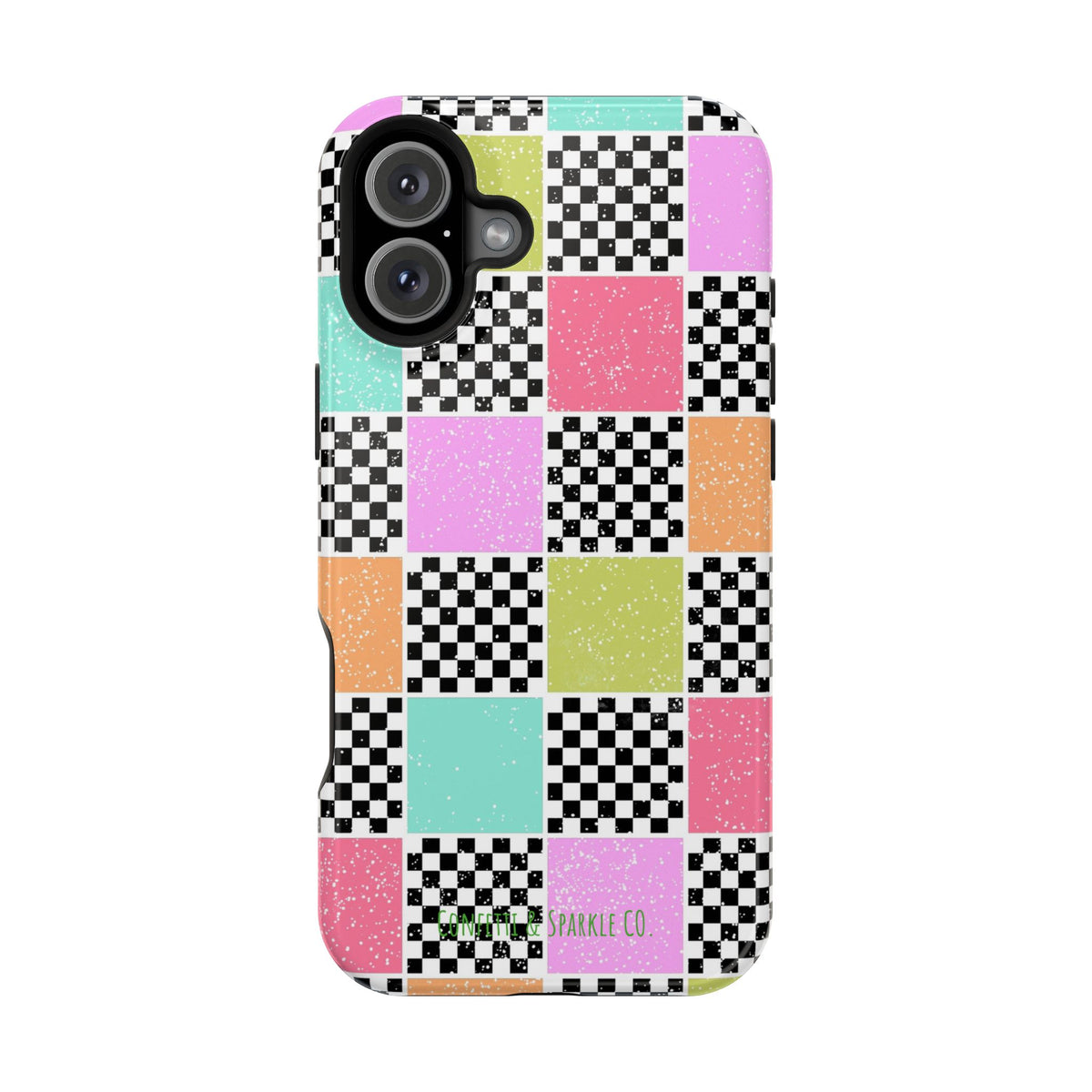 Checkerboard Pastel Phone Case – Magnetic Impact-Resistant