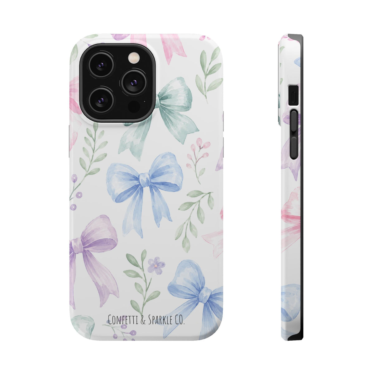 Floral Pastel Bow Magnetic Phone Case — Impact-Resistant iPhone Cover