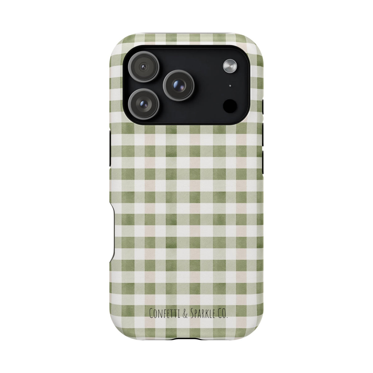 Green Gingham Magnetic Impact Phone Case