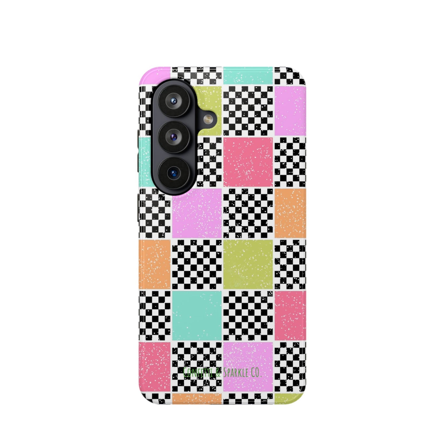 Checkerboard Pastel Phone Case – Magnetic Impact-Resistant