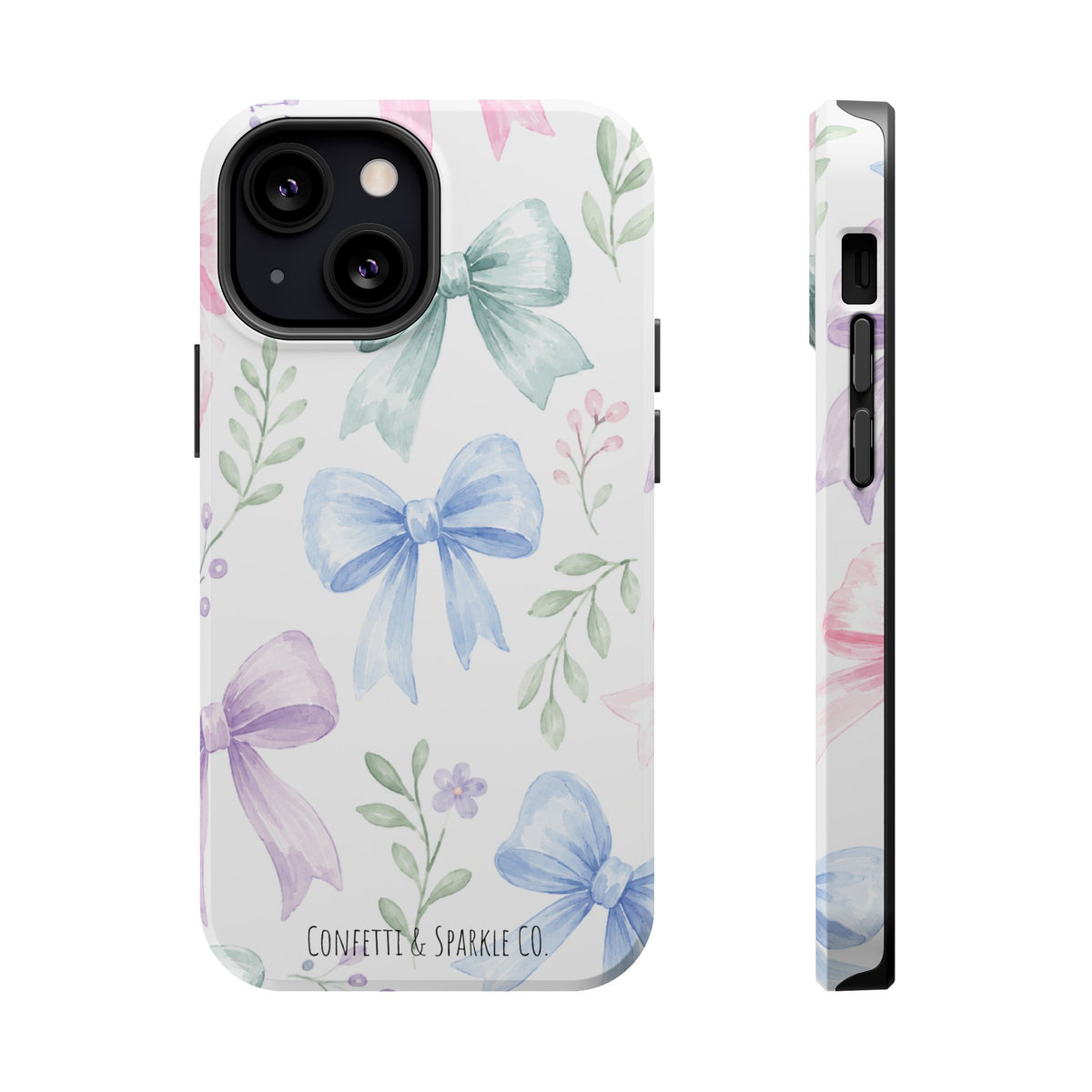 Floral Pastel Bow Magnetic Phone Case — Impact-Resistant iPhone Cover