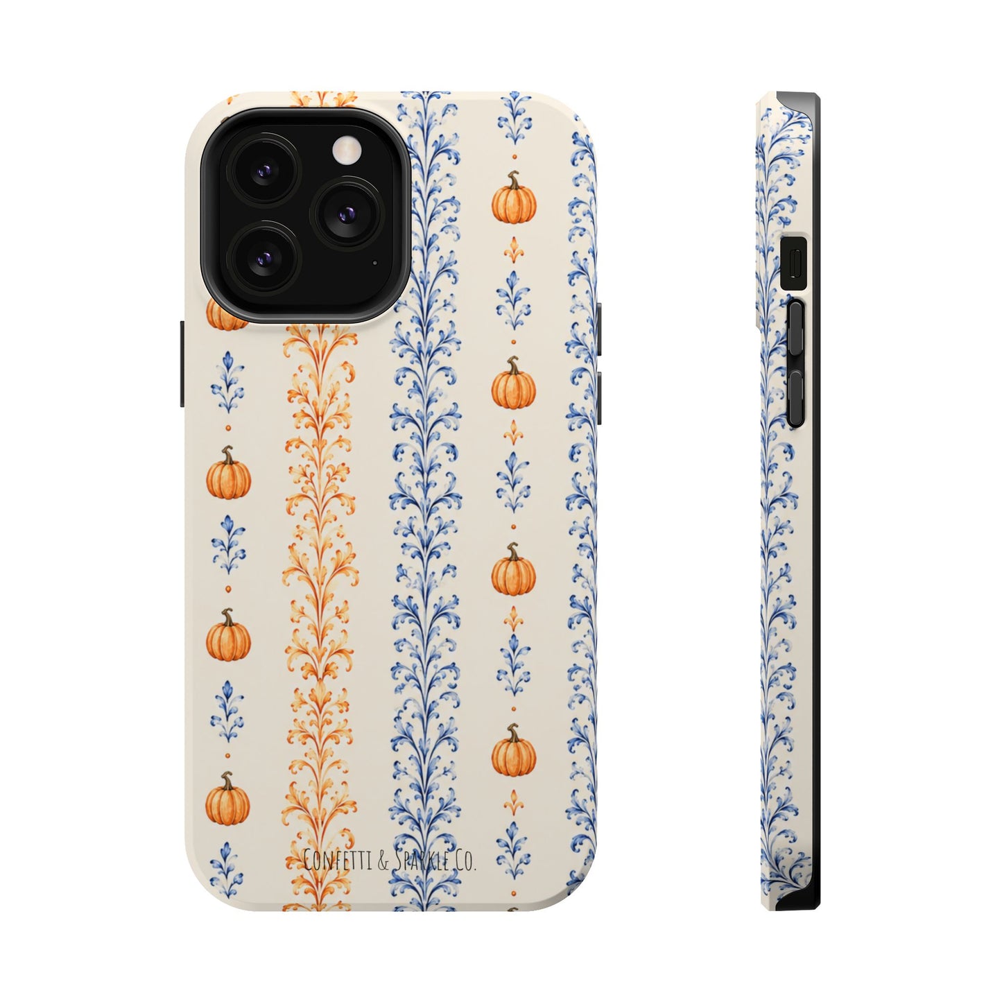 Pumpkin Vine Pattern Magnetic Impact Phone Case