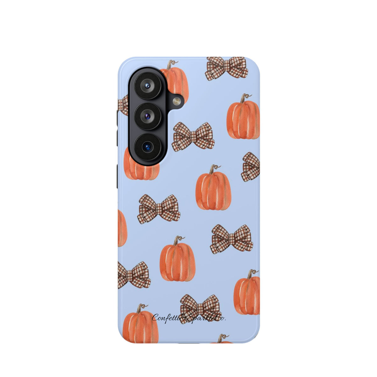Pumpkin & Plaid Bow Phone Case — Magnetic Impact-Resistant Fall iPhone Case