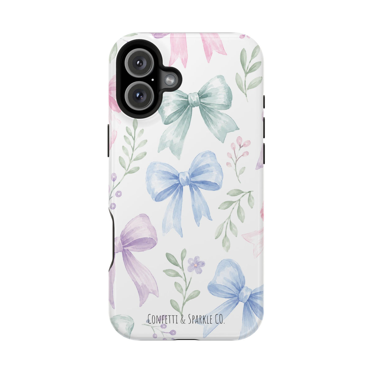 Floral Pastel Bow Magnetic Phone Case — Impact-Resistant iPhone Cover
