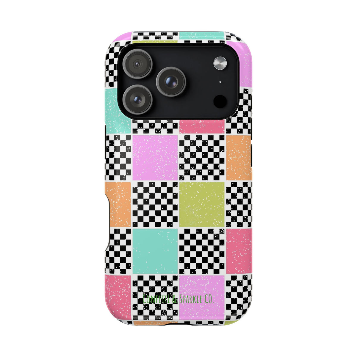 Checkerboard Pastel Phone Case – Magnetic Impact-Resistant