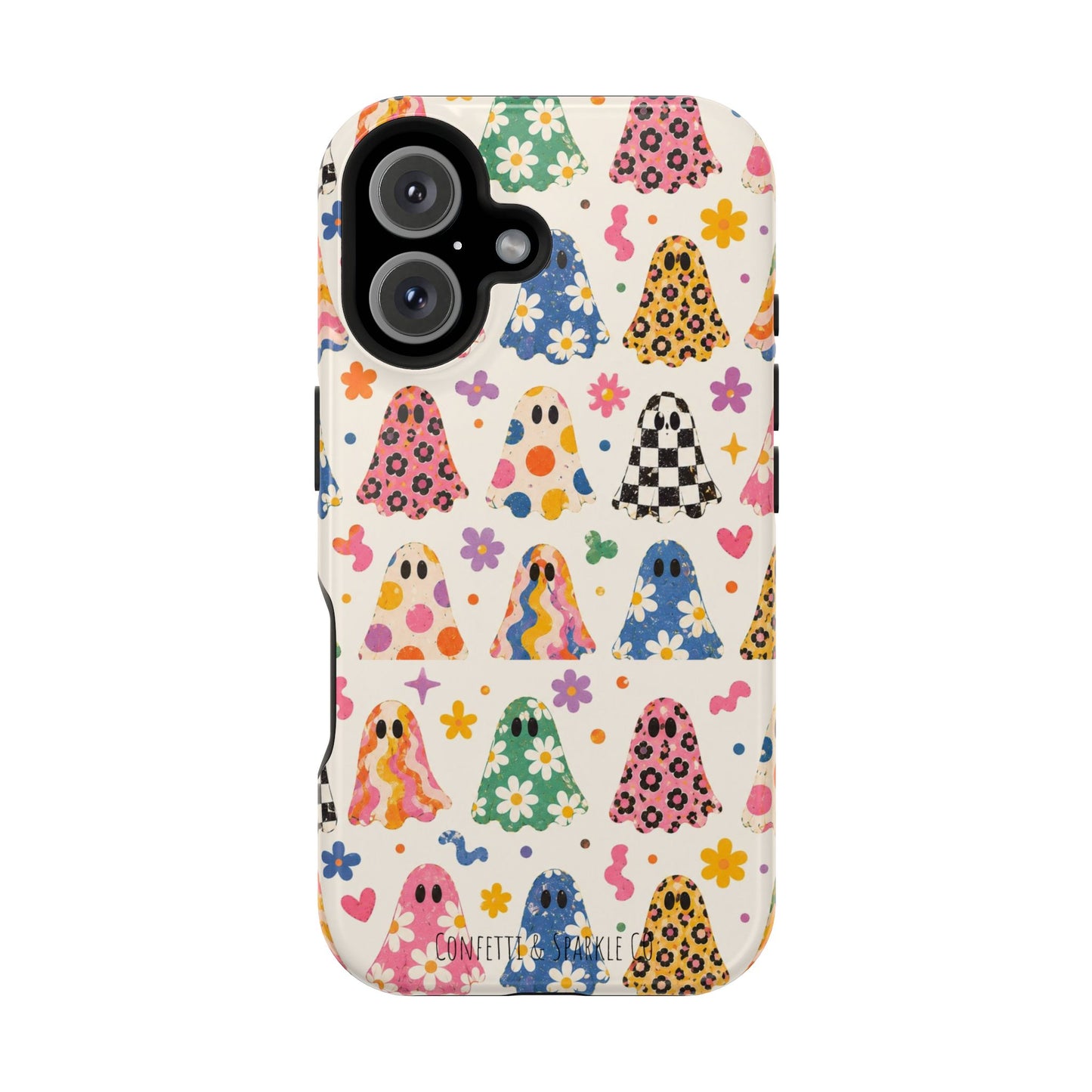 Cute Patterned Ghost Phone Case – Magnetic Impact-Resistant Case