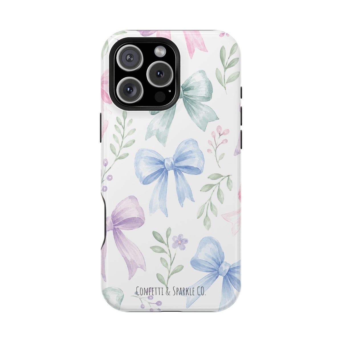 Floral Pastel Bow Magnetic Phone Case — Impact-Resistant iPhone Cover