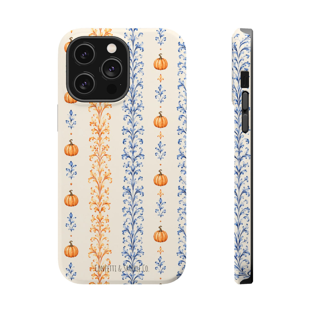 Pumpkin Vine Pattern Magnetic Impact Phone Case