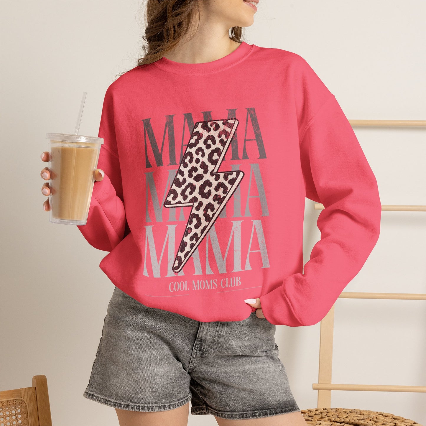Mama Lightning Bolt Leopard Sweatshirt