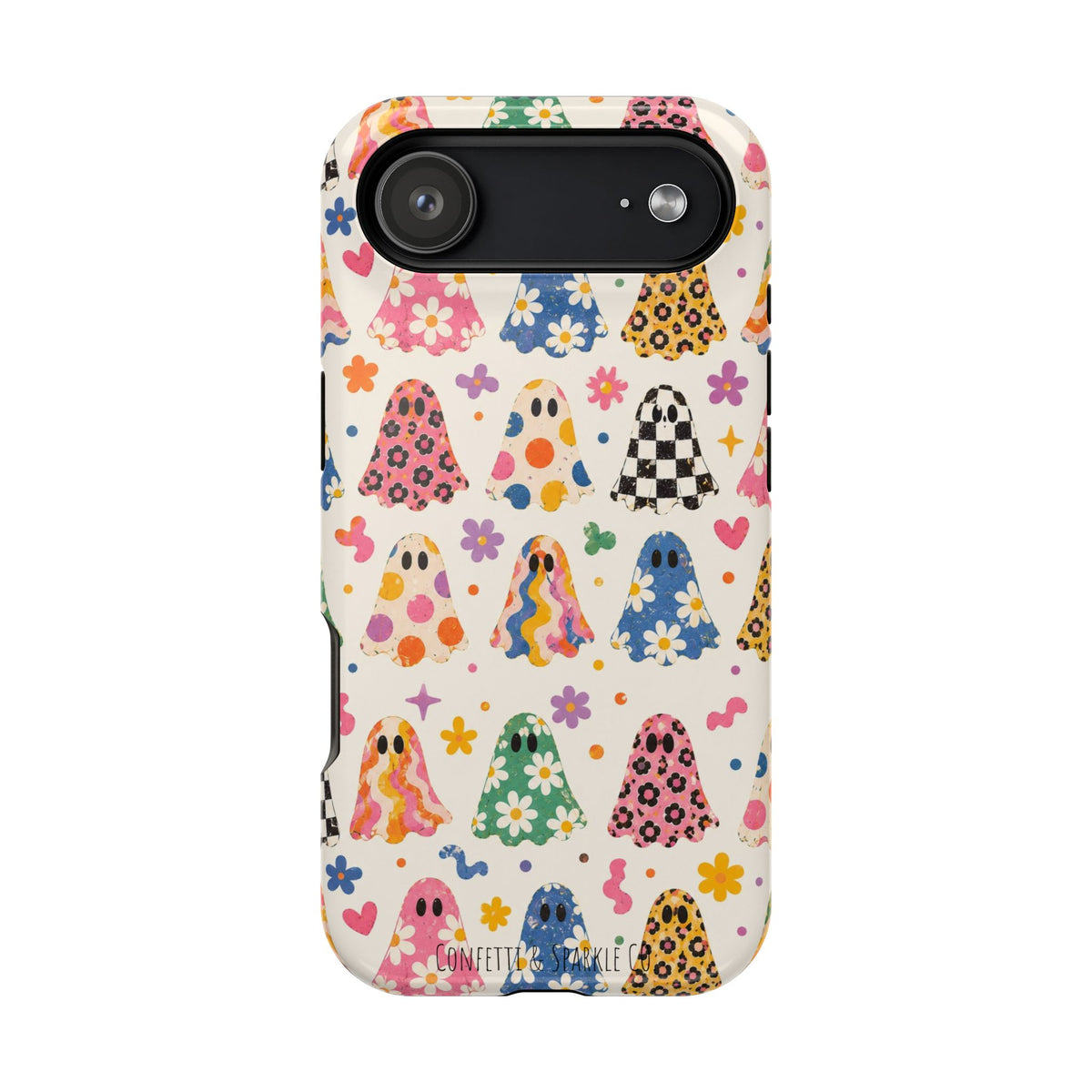 Cute Patterned Ghost Phone Case – Magnetic Impact-Resistant Case