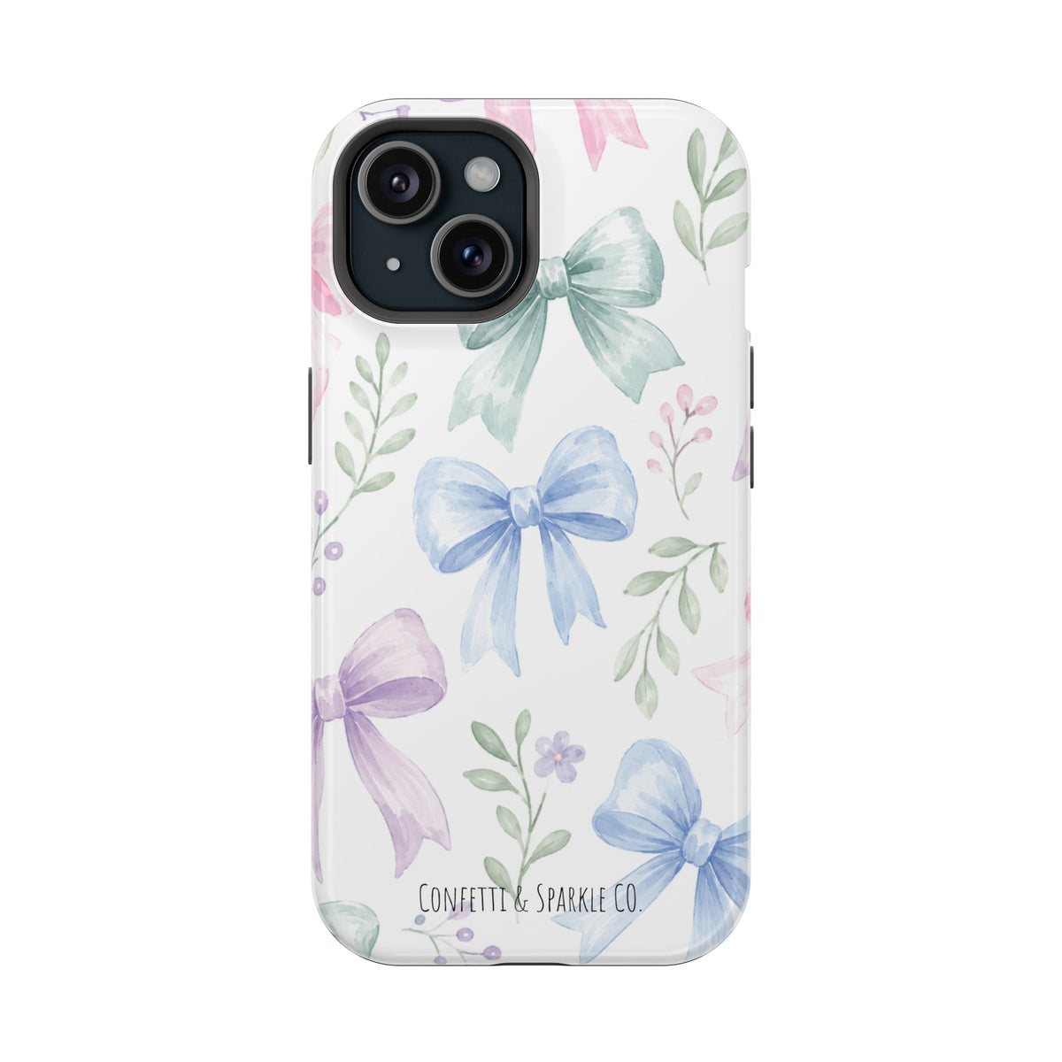 Floral Pastel Bow Magnetic Phone Case — Impact-Resistant iPhone Cover