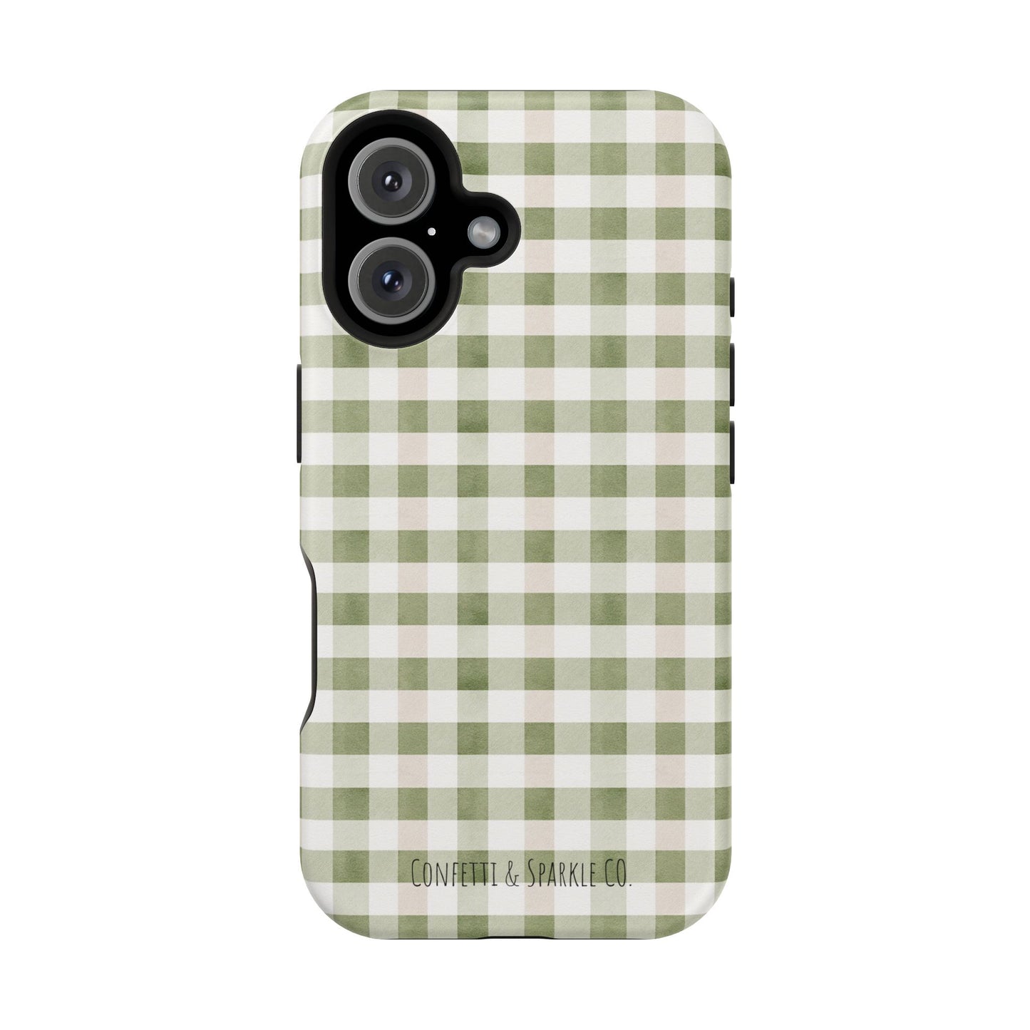 Green Gingham Magnetic Impact Phone Case
