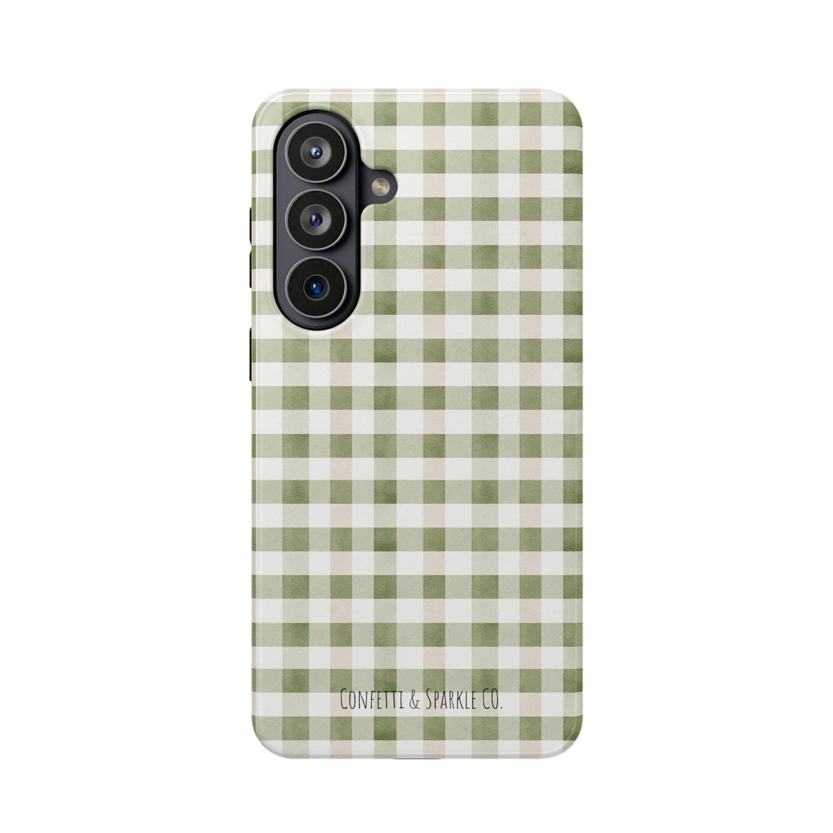 Green Gingham Magnetic Impact Phone Case