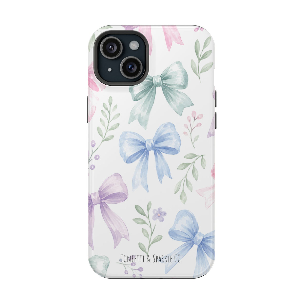 Floral Pastel Bow Magnetic Phone Case — Impact-Resistant iPhone Cover