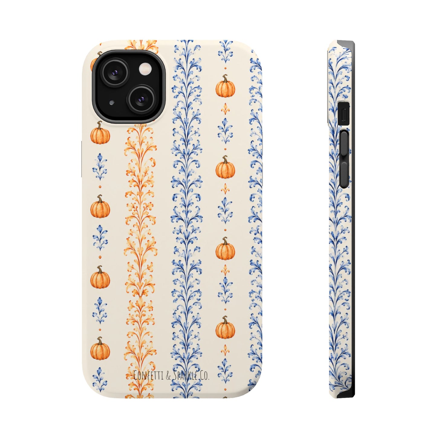Pumpkin Vine Pattern Magnetic Impact Phone Case
