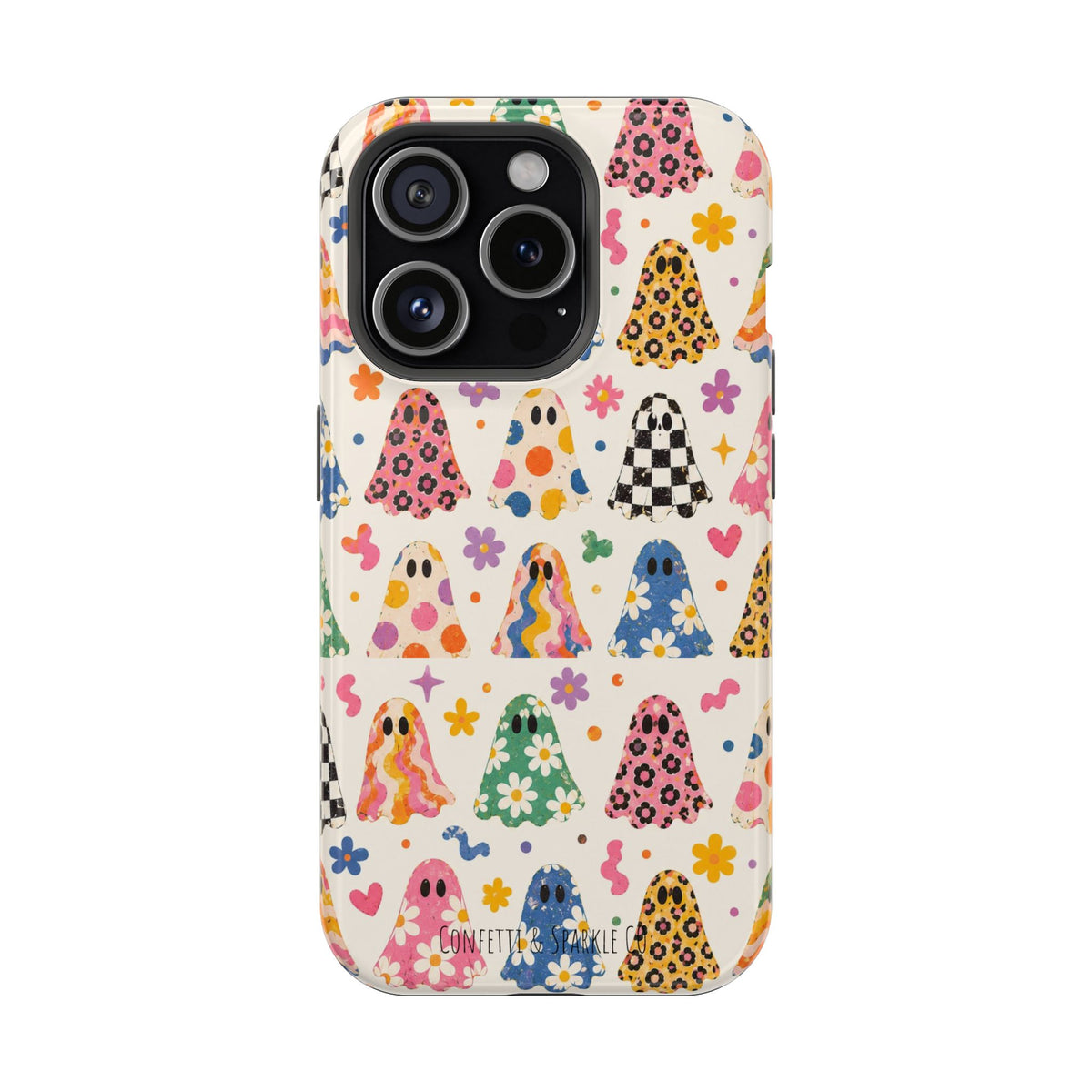 Cute Patterned Ghost Phone Case – Magnetic Impact-Resistant Case
