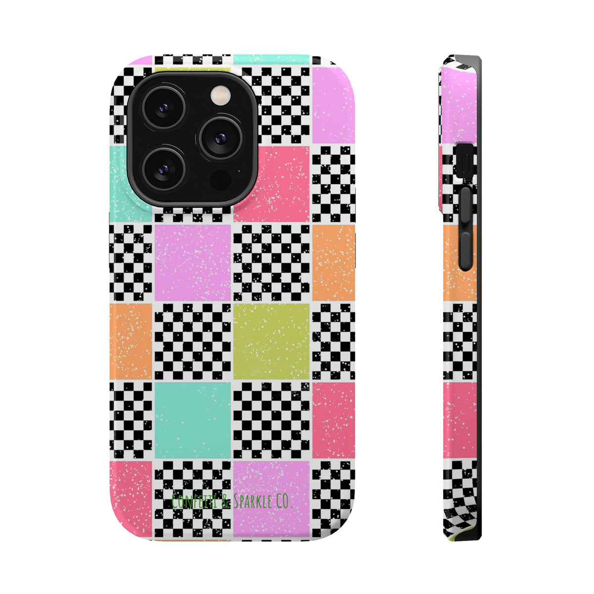Checkerboard Pastel Phone Case – Magnetic Impact-Resistant
