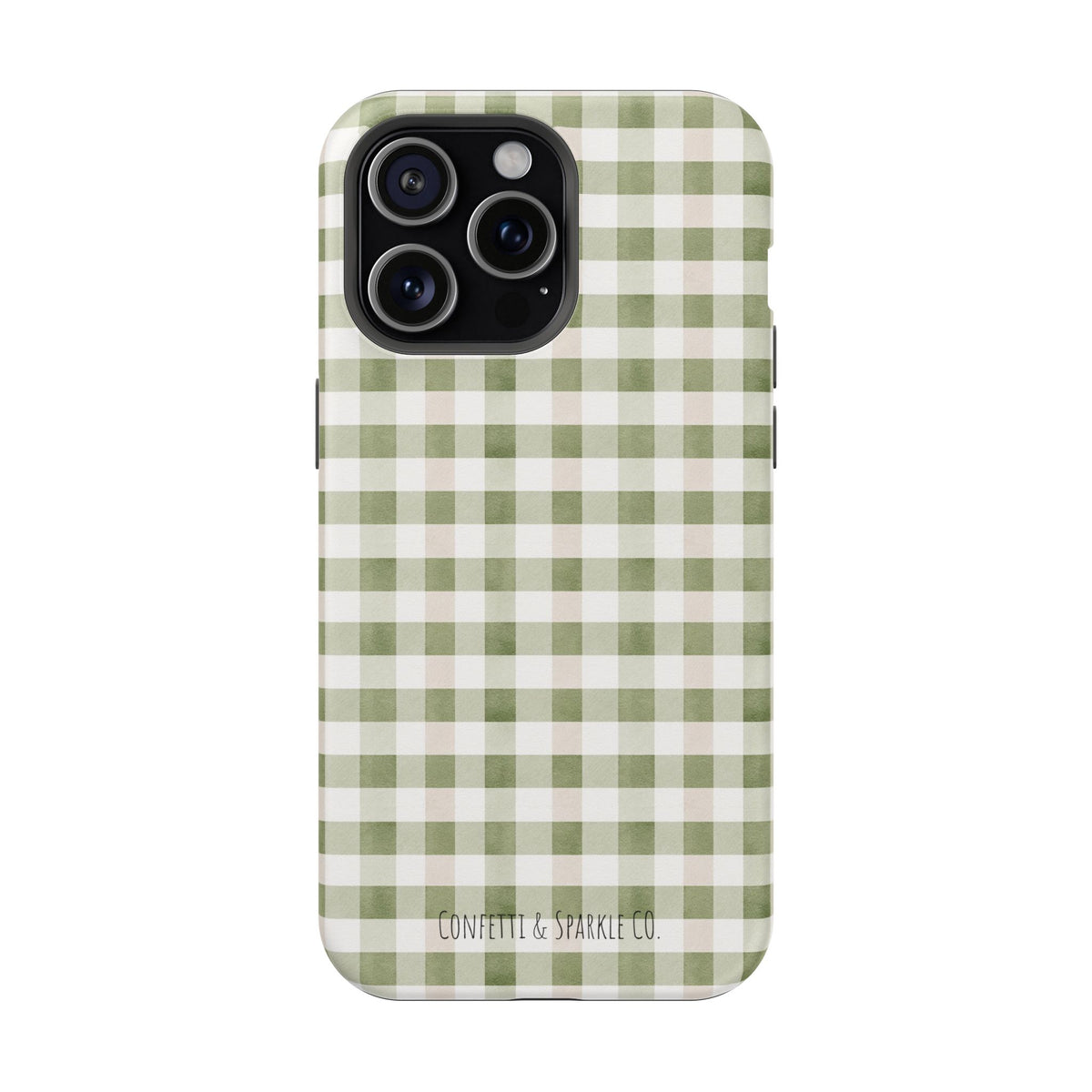 Green Gingham Magnetic Impact Phone Case