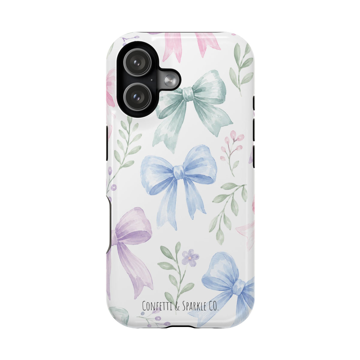 Floral Pastel Bow Magnetic Phone Case — Impact-Resistant iPhone Cover
