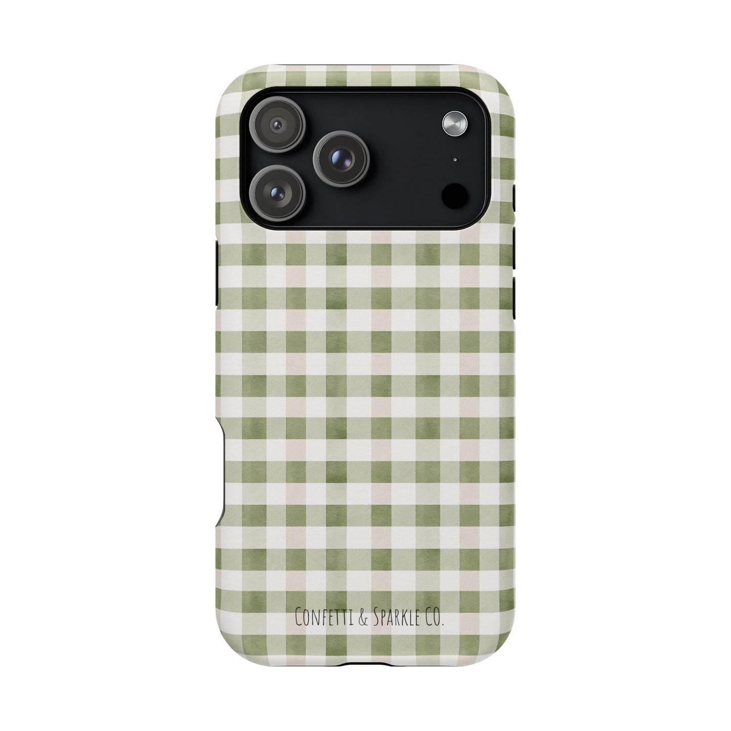 Green Gingham Magnetic Impact Phone Case