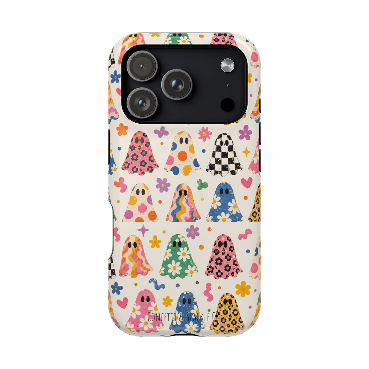 Cute Patterned Ghost Phone Case – Magnetic Impact-Resistant Case