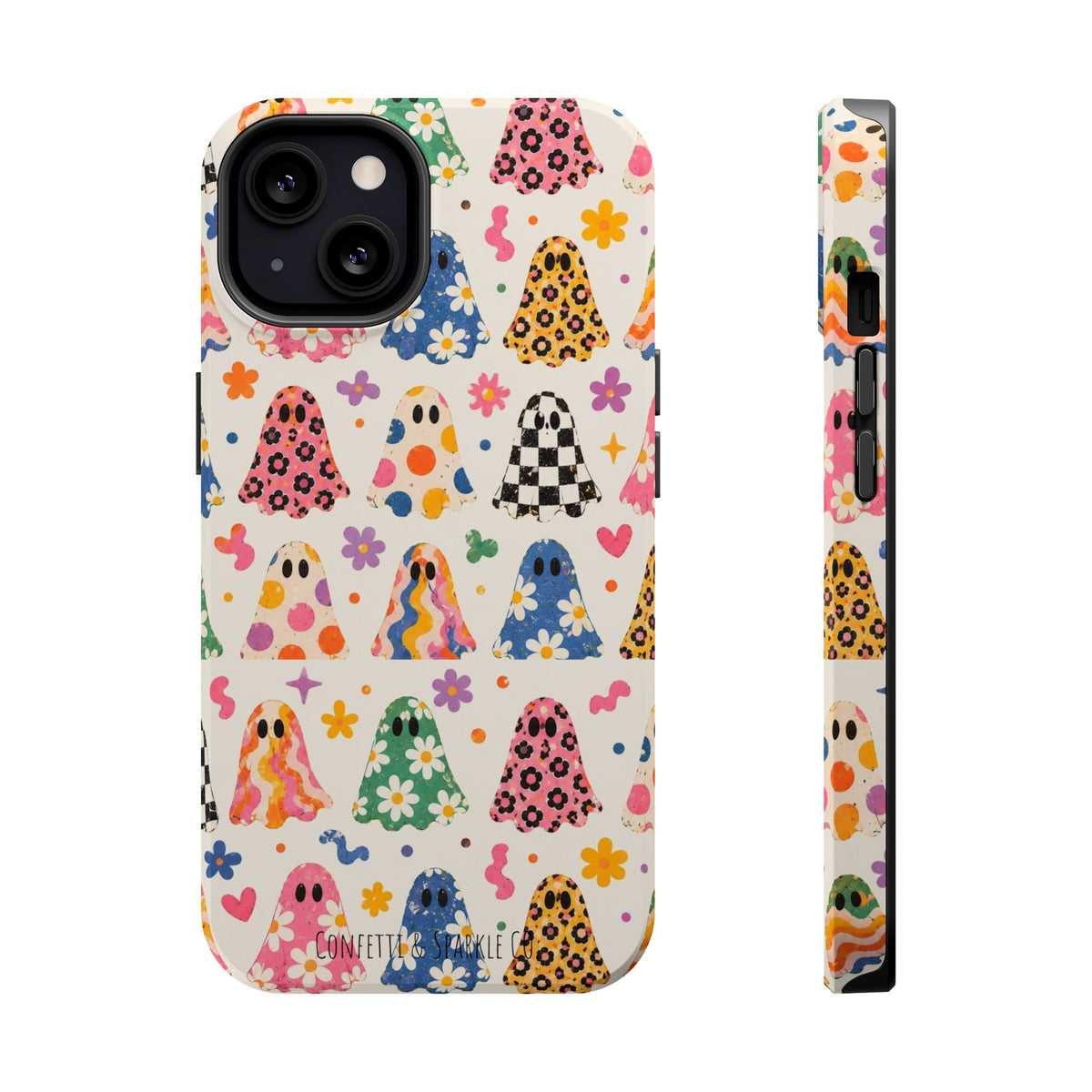 Cute Patterned Ghost Phone Case – Magnetic Impact-Resistant Case