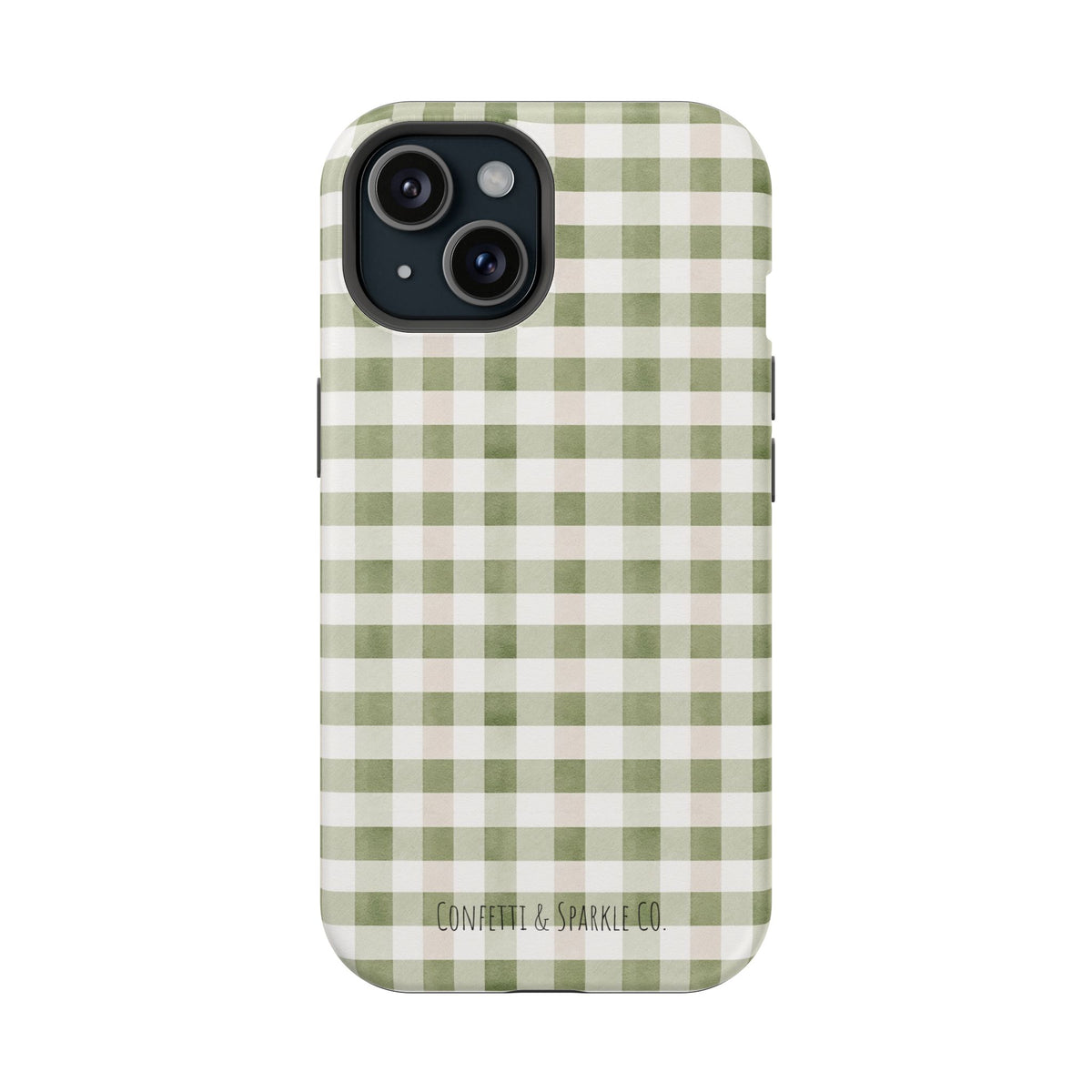 Green Gingham Magnetic Impact Phone Case