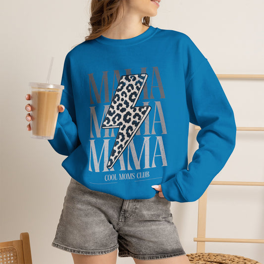 Mama Lightning Bolt Leopard Sweatshirt