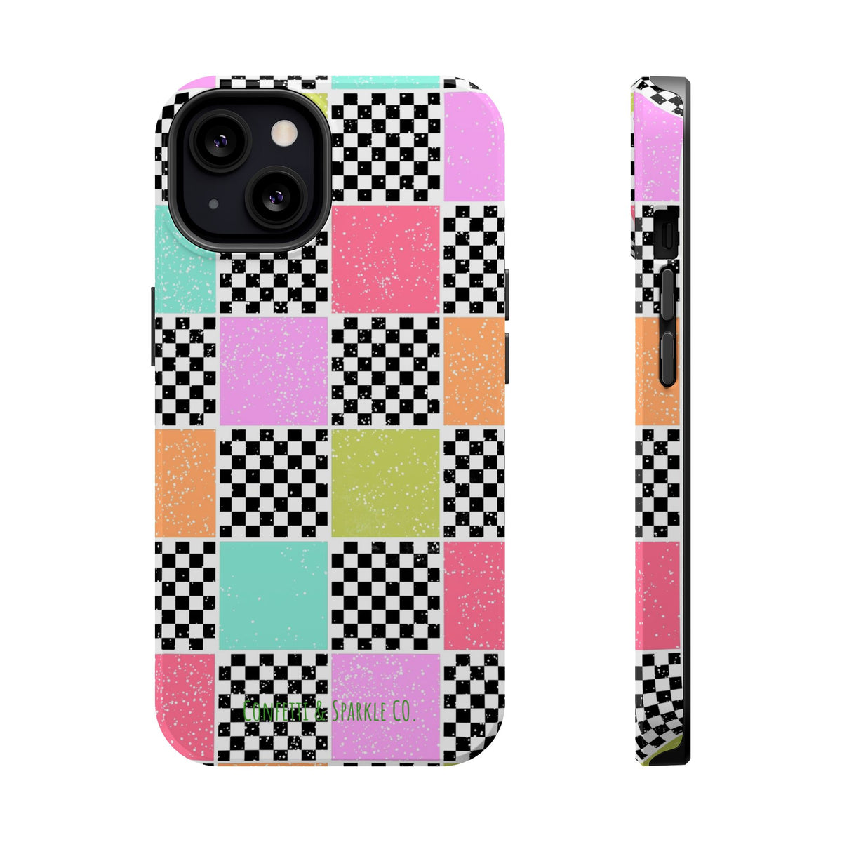 Checkerboard Pastel Phone Case – Magnetic Impact-Resistant