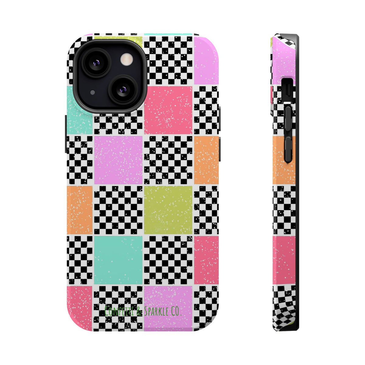 Checkerboard Pastel Phone Case – Magnetic Impact-Resistant
