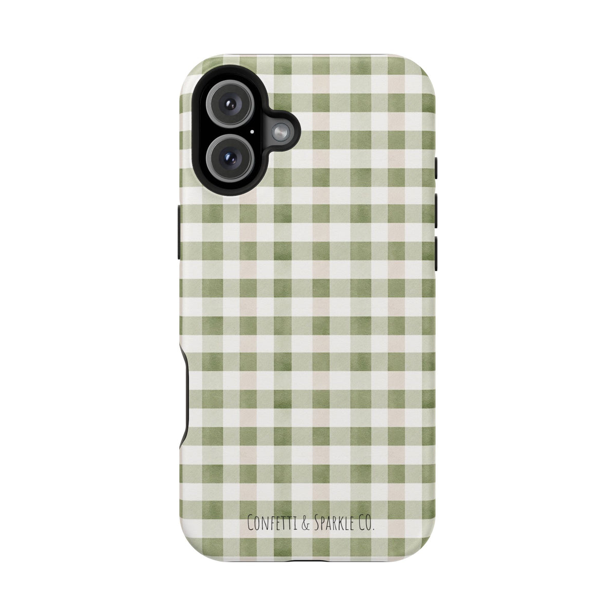 Green Gingham Magnetic Impact Phone Case