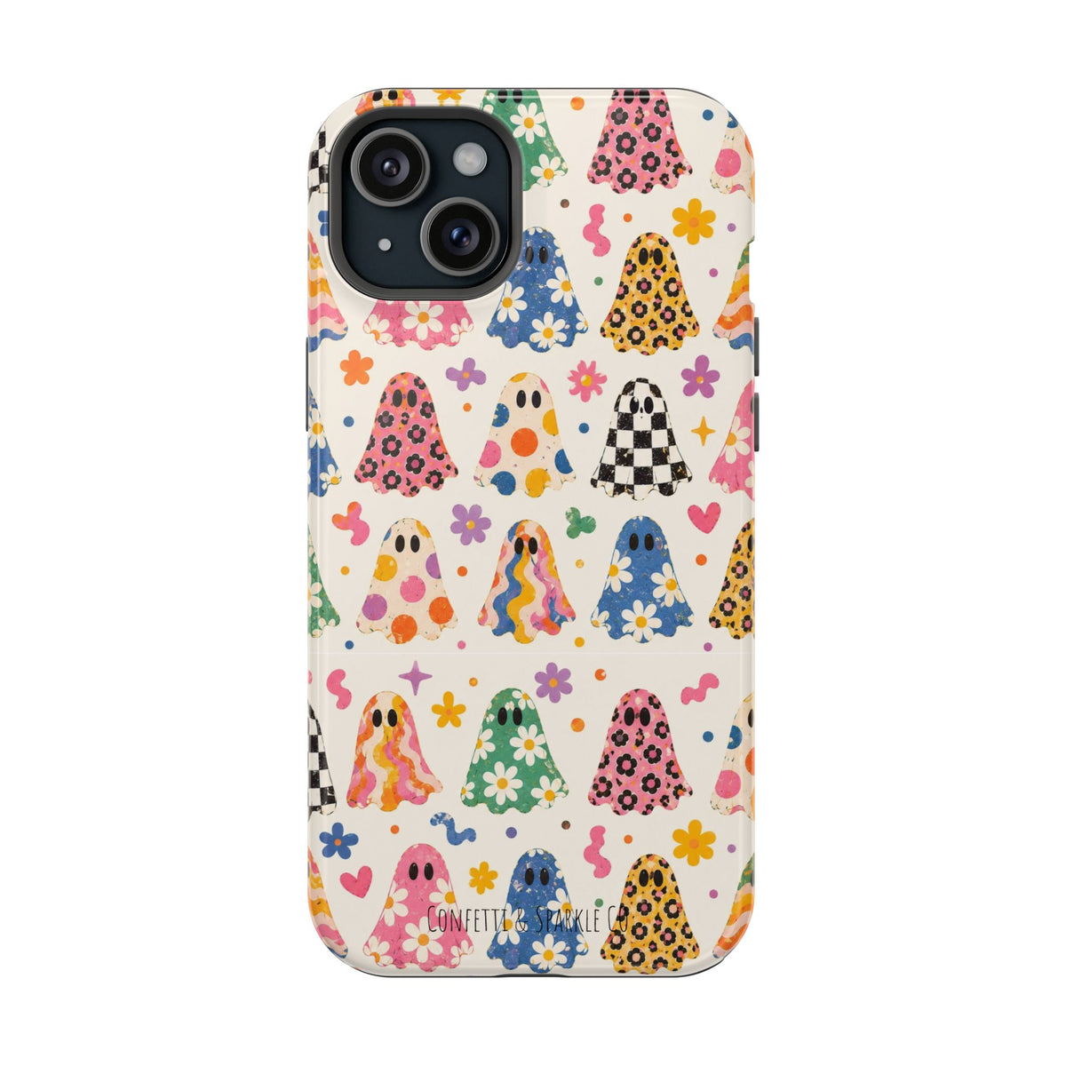 Cute Patterned Ghost Phone Case – Magnetic Impact-Resistant Case