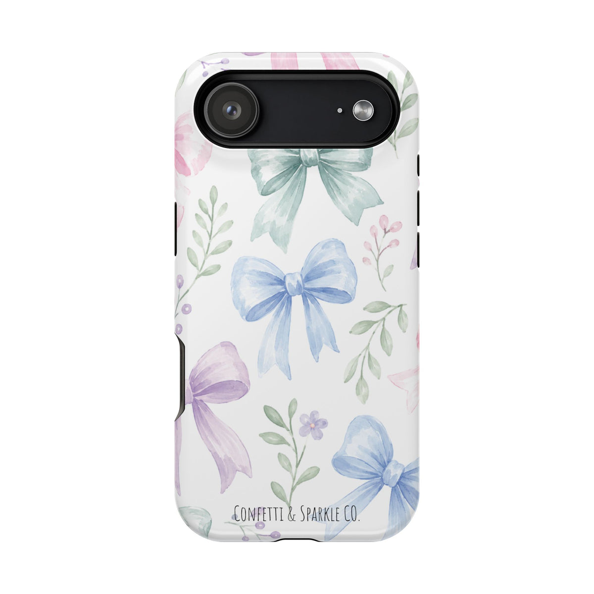 Floral Pastel Bow Magnetic Phone Case — Impact-Resistant iPhone Cover