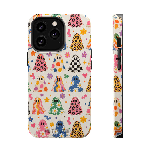Cute Patterned Ghost Phone Case – Magnetic Impact-Resistant Case