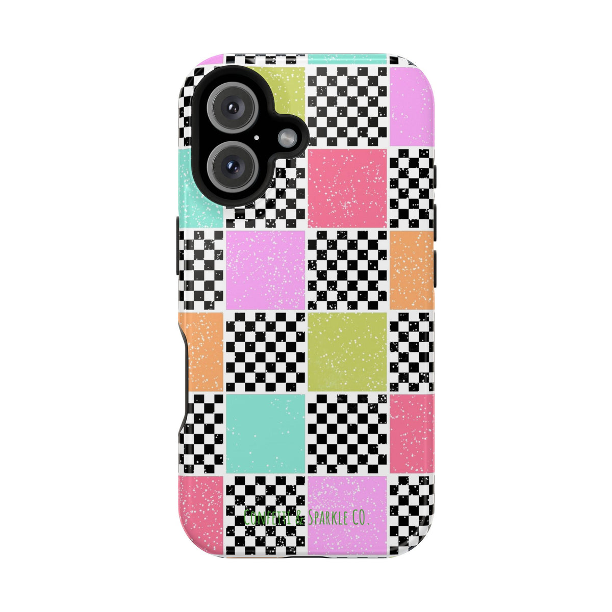 Checkerboard Pastel Phone Case – Magnetic Impact-Resistant