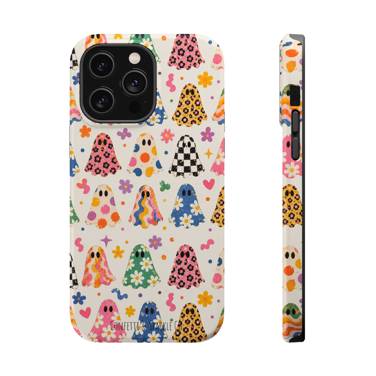 Cute Patterned Ghost Phone Case – Magnetic Impact-Resistant Case
