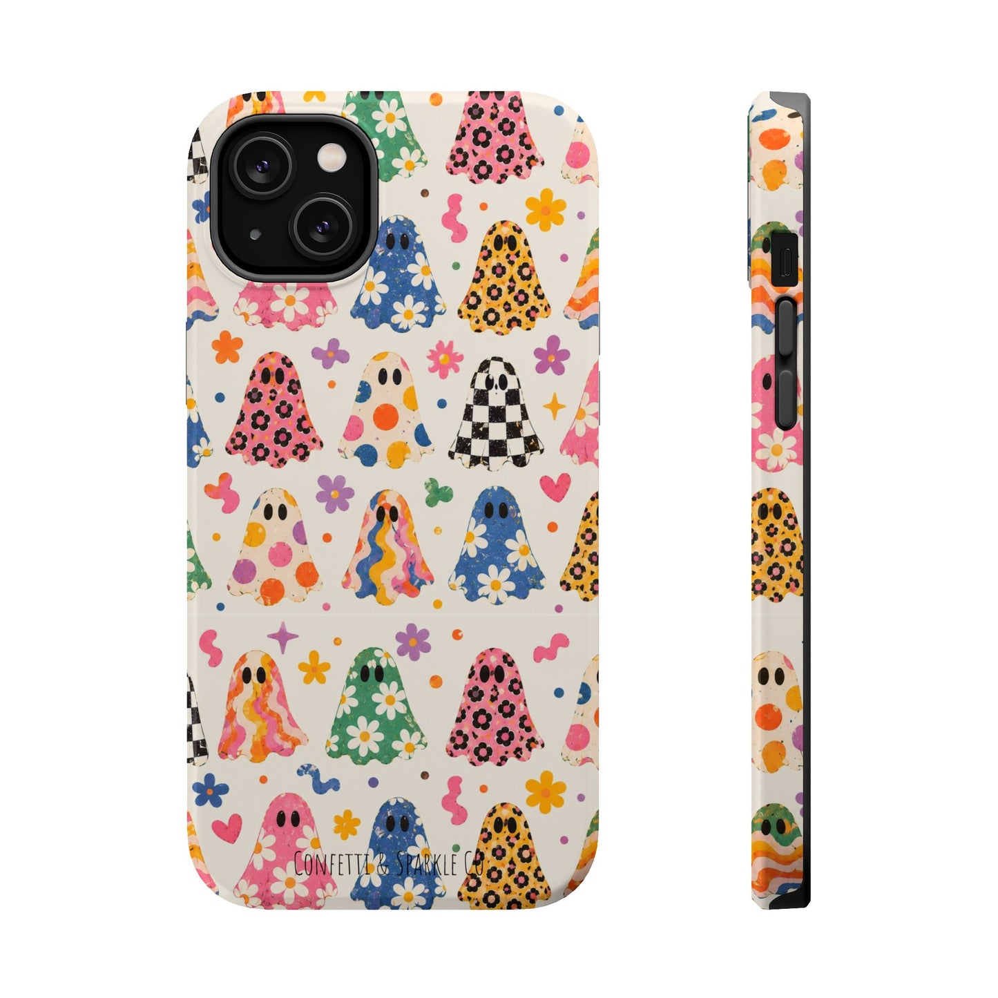 Cute Patterned Ghost Phone Case – Magnetic Impact-Resistant Case